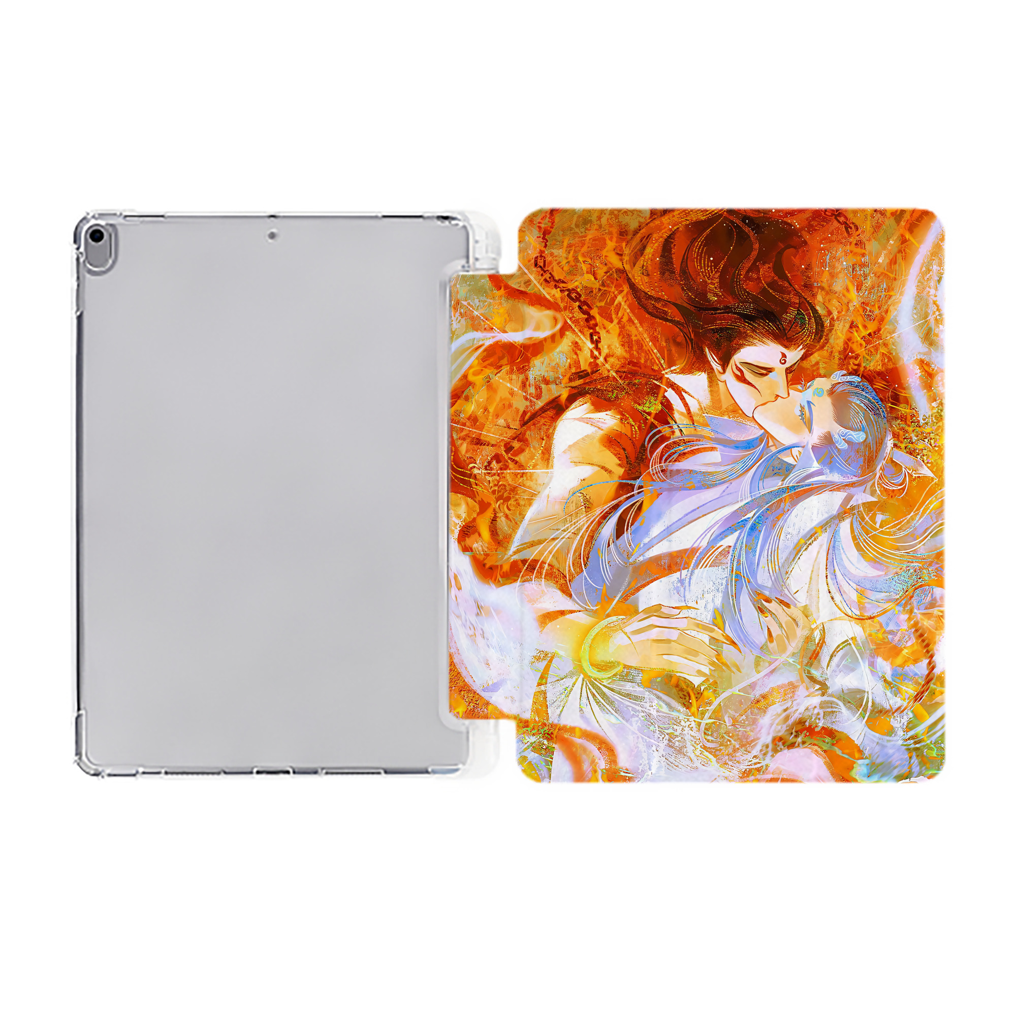 （画像用） Ne Zha 2 ナタ 魔童の大暴れ IPad ケース ペン収納付き 三つ折りスタンド PUレザー×シリコン 対応機種9.5/10.5/10.9インチ
